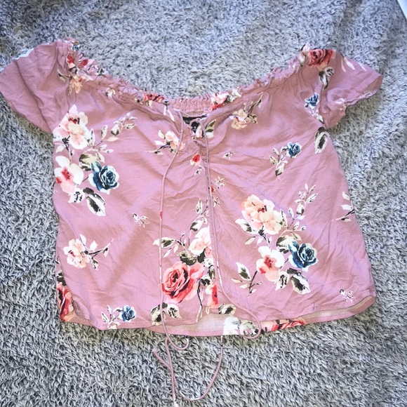 Kendall & Kylie Tops - kendall and kylie pink floral off-the-shoulder top